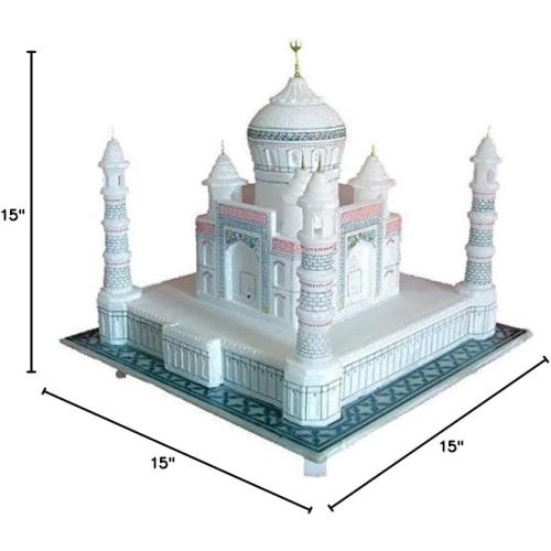 StonKraft - Taj Mahal Tajmahal Marble Replica Model India Agra Souvenir Collection (6 x 6 Inches)