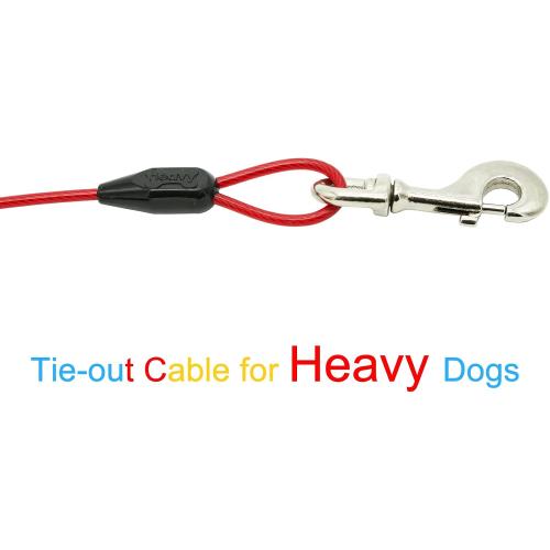 Petest 40ft Tie-Out Cable with Crimp Cover for Heavy Dogs Up to 125 Pounds