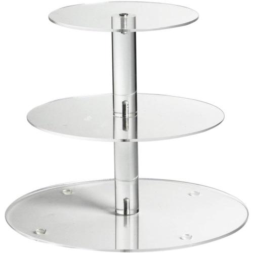 Acrylic Cupcake Stand, Clear Dessert Display Hoder Stand With Base for Wedding, Party, Baby Shower, Get-together, 3 Tier Round, Transparent
