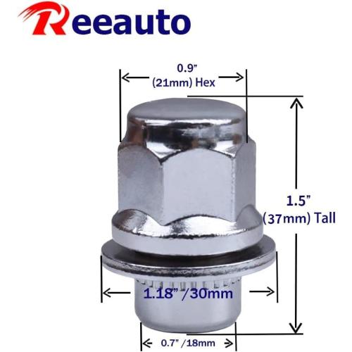 12x1.5 Lug Nuts 20 Pcs Chrome Closed End Mag Style Lug Nuts with Washer 13/16 (21mm) Hex Compatible with Toyota Camry/Corolla/Tacoma Lexus