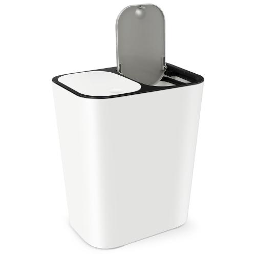 GANAZONO Double Compartment Trash can Dry and Wet Separation Waste Bin for Kitchen Counter Home Restaurant Slim Garbage Container for Wastepaper Peelings Crumbs 12.99 X 11.41 X 8.26 in