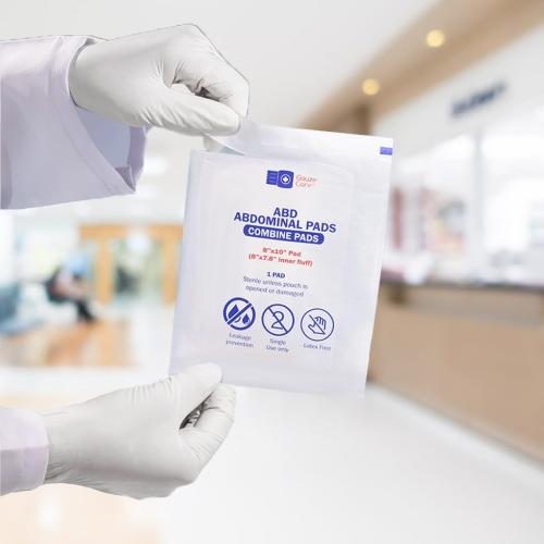 GauzeCare Sterile Abdominal- ABD Combine Pads| 24-Pack, 8x10 Inches| Extra Absorbent & Thick, Individually Wrapped Wound Dressing, First Aid Pads| Surgical-Grade, Nonstick- for Heavy Leakage, Post Op