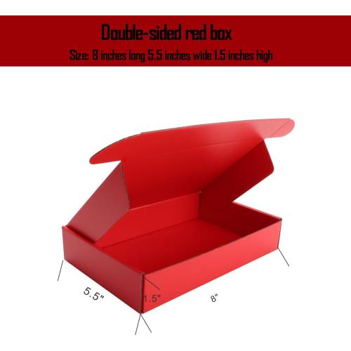 Red Shipping Packaging MEIANJU L8xW5.5xH1.5 inch Hard Corrugated Cardboard Shipping Boxs Gift Wrap Box for Bridesmaid,Anniversary