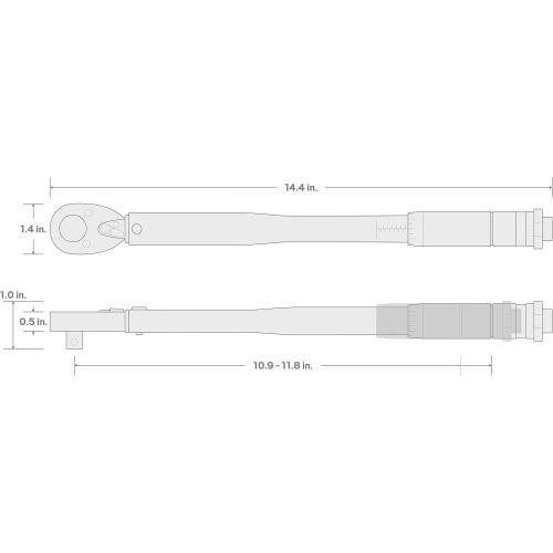 TEKTON 3/8 Inch Drive Micrometer Torque Wrench (10-80 ft.-lb.) | 24330