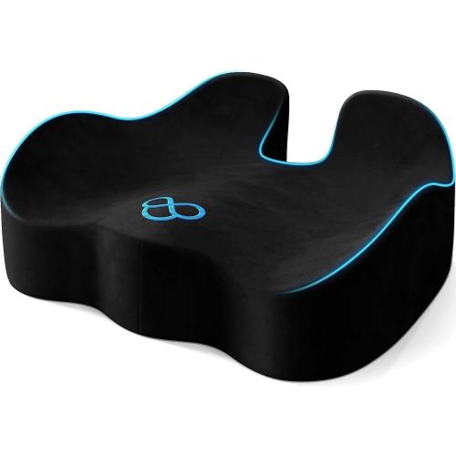 Seat Cushion, Non-Slip Memory Foam Chair Cushion for Taibone, Black/Large | Chair Pillow with Handles for Car Office Chair, Tailbone/Sciatica Easing& Post-Surgery Recovery Chair Cushion