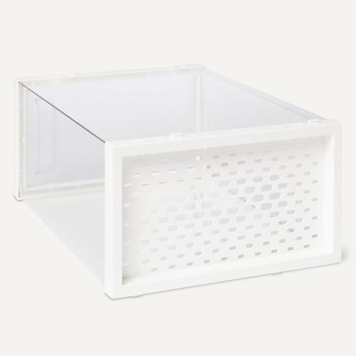 Amazon Basics Stackable and Foldable Clear Shoe Storage Organizer Box, Small, 12-Pack