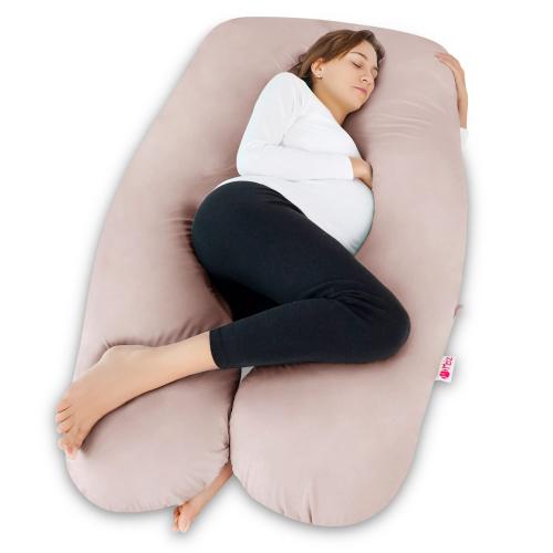 Apricot Meiz Cooling Pregnancy Pillows for Sleeping, Maternity Body Pillow for Pregnant Woman, U Shaped, with Cooling Jersey Cover