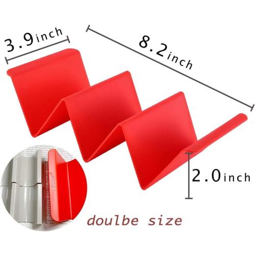 Aichoof Colorful Taco Holder Stands Set of 6 - Premium Large Tray Plates Holds Up to 3 or 2 Tacos Each, PP Health Material Very Hard and Sturdy, Dishwasher & Microwave Safe