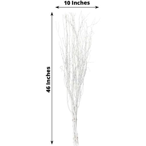 Tableclothsfactory 6 Pack White Decorative Birch Tree Branches, Extra Long Natural Dried Willow Twigs Sticks Vase Fillers - 46 for Party & Decorations