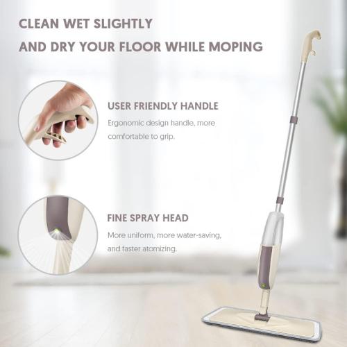 HOMTOYOU Spray Mops for Floor Cleaning: Wet Mop with 3 Washable Pads