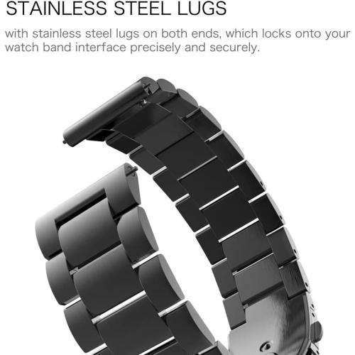 Black 5.5-8.5 FitTurn Wrist Strap Compatible for KOSPET Tank M1 Pro/M1/M2/M3/T2/T3 Smart Watch Band, Replacement Metal Wristband for AMAZTIM C20 Pro/C20/M2/T2 Stainless Steel Bracelet Adjustable Belt Loop