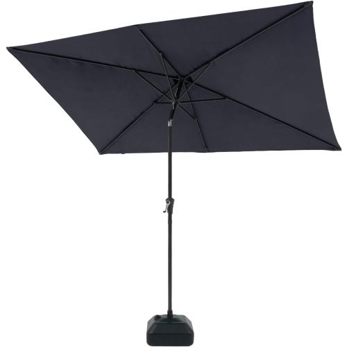 medium Rectangular Patio Umbrella with Base, Outdoor Table Market Tilt Umbrella with Stand