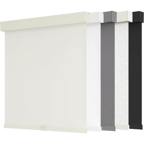 AOSKY Blackout Roller Shades Cordless Blinds for Windows, Free-Stop Shades with Valance, Thermal Insulated Fabric, UV Protection, Natural Woven Blinds for Home and Office (35.5 W x 72 H, Ivory)