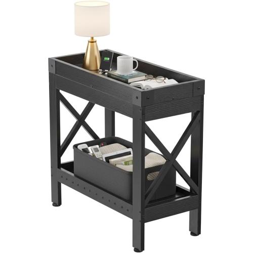 Narrow Side Table, End Table,Sofa Side Table, End Table Nightstand for Bedroom, Living Room, Small Spaces