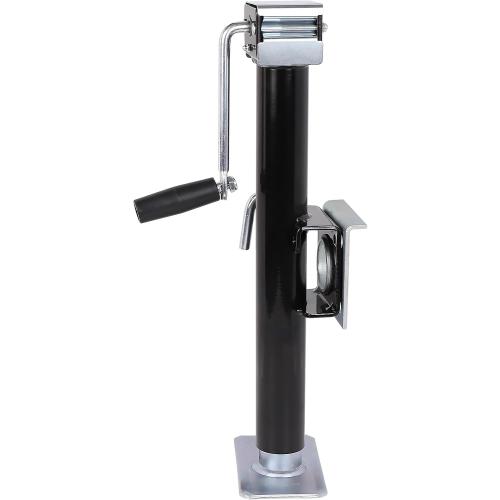 NBJINGYI 5,000 lbs Heavy Duty Trailer Jack, Weld-On Pipe Mount Swivel Jack with 15 Lift Range, Ergonomic Side Wind Handle and Foot Plate, Corrosion-Resistant Black E-Coat Finish