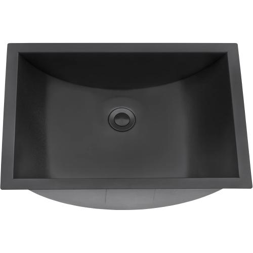 Ruvati 18 x 12 inch Gunmetal Black Undermount Bathroom Sink - 16 Gauge Stainless Steel Bathroom Sink with Brushed Finish, Easy-to-Clean Undermount Sinks - RVH6110BL