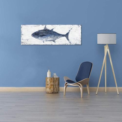 Yihui Arts Decor Abstract Fish Sealife Canvas Wall Art Prints Gallery Wrapped Ready to Hang for Coastal Bedroom Livingroom Office Wall Decoration
