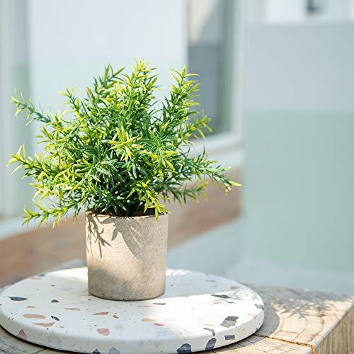 Velener 2Pcs Artificial Potted Rosemary Plants- Rustic Farmhouse Fake Shrubs for Decoration Centerpieces Living Room, Shelf Bedroom Aesthetic Green Bathroom Accessories Boho Small Desk Plant Office