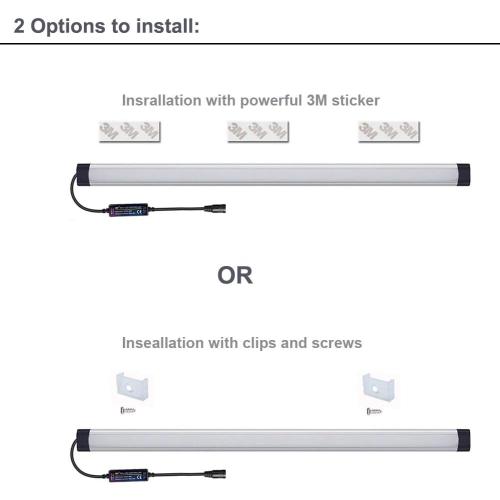 Dimmable Under Cabinet Lighting, RGB LED Light Bar, RF Remote Control Lamp, Multicolor Under Counter Lights for Desk, Room, Cupboard, Hallway, Shelf, Closet (12 Inch)