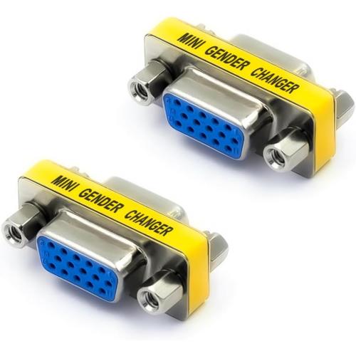 VCE VGA Female to Female Adapter, HD15 SVGA VGA Gender Changer, 2-Pack