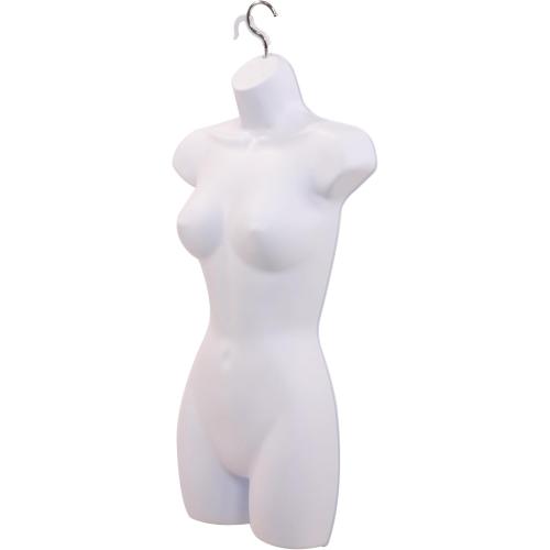 SSWBasics Female Mannequin Torso - Fits Women’s Sizes 5-10 - Molded, Shatterproof & White