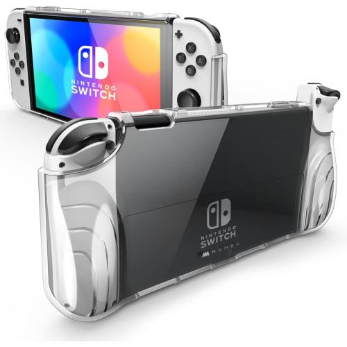 Mumba Case for Nintendo Switch OLED 2021, [Thunderbolt Series] Protective Clear Cover with TPU Grip Compatible with Nintendo New Switch OLED 7 Inch Console and Joy-Con Controller (Clear)