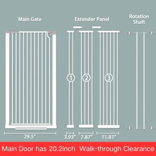 51.18 Extra Tall Cat Gate for Doorway 29.6-32.6 Width,Tall Baby Gate Cat Gate Extra Wide Cate Gate Safety,Extra Narrow Auto-Close for Indoor Stairs, Doorways, and Kitchen