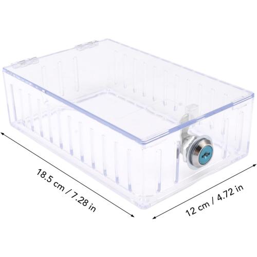 Large Thermostat Guard, Thermostat Lock Box with Key, Clear Thermostat Cover for Thermostat On Wall, 18x10x5 cm, Universal Home Locking Thermostat Guard