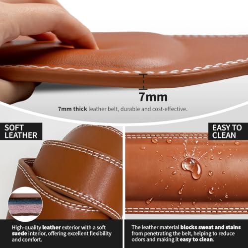 Leather Weightlifting Belt, 10 Adjustable Holes, 4”Width, Double Prong Power Belt for Gym Bodybuilding, weightlifting, powerlifting, squats and deadlifts