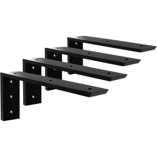 Size 18 Set of 4 Color Black Countertop Support Bracket 18 Inch 4 Pack Countertop Bracket for Granite 3/8 Thick 18x8x2.5 Heavy Duty L Brackets Shelf Brackets Metal Corbels for Quartz/Granite/Wood/Concret/ Laminate Countertops