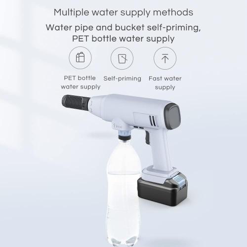 White Portable Cordless Power Washer: With 6-in-1 Nozzle, 2Pc Rechargeable 4.0Ah Battery & Portable Power Cleaner for Car Garden Pet Patio Cleaning
