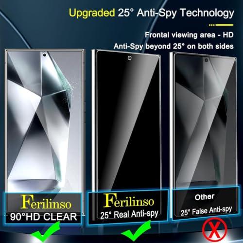 Ferilinso 3 Pack Privacy Screen Protector for Samsung Galaxy S24 Ultra