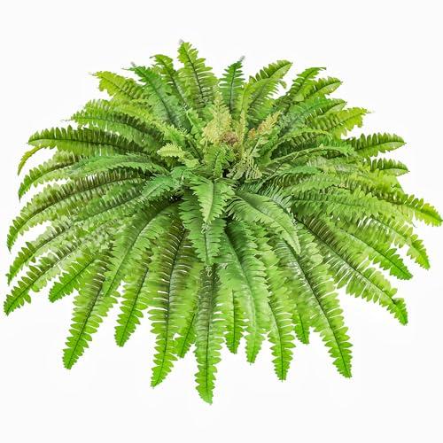 Fake Ferns Artificial Plants Large, Fronds Artificial Ferns for Outdoors and Indoors, Faux Fern Greenery Suitable for Planter Hanging Garden Porch Office Decor - set of 2