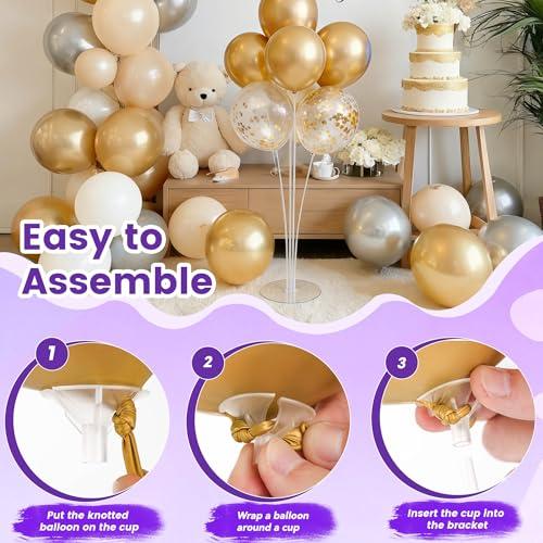 JOYYPOP 4 Sets Balloon Stand Kit For Table, Balloon Sticks with Bases