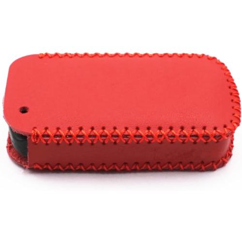 Leather for 2019 2018 2017 2016 2015 2014 2013 2012 2011 Toyota Sienna HYQ14ADR Smart 6 Buttons Key Case Fob Cover Chain (Red)