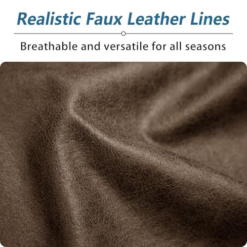 Leather Look Couch Cushion Covers - Sets of 3 Sofa Cushion Slipcovers (Dark Brown)