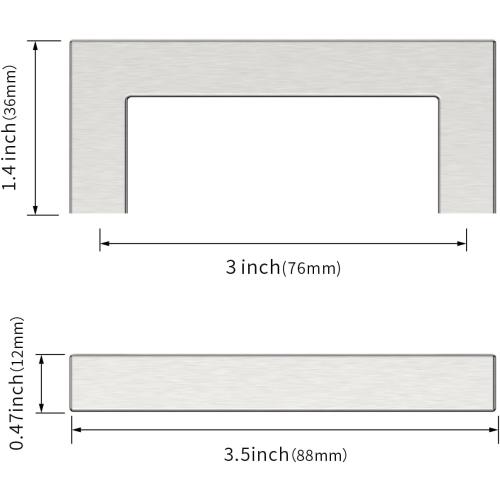 Asidrama 10 Pack 3 Inch(76mm) Brushed Satin Nickel Kitchen Cabinet Handles, Stainless Steel Cabinet Pulls Kitchen Cabinet Hardware for Cupboard Drawer Handles Dresser Pulls