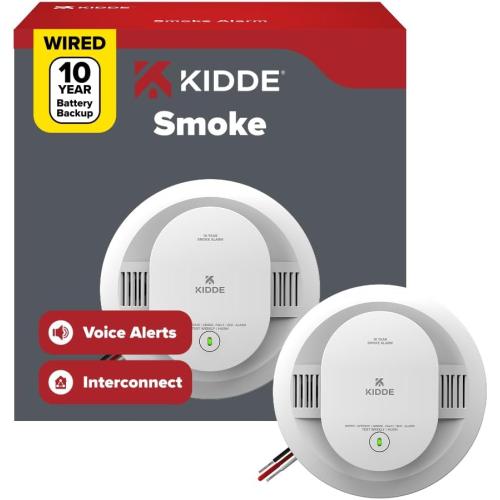 Kidde Smoke Detector, Hardwired & 10-Year Battery Backup, 20SA10-V, 1 Pack