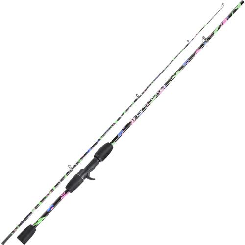 Sougayilang Fishing Rod, 2-Piece Graphite Composite Blank/Fiber Glass Spinning & Casting Rod with EVA Grip, Smooth Transition Fishing Pole