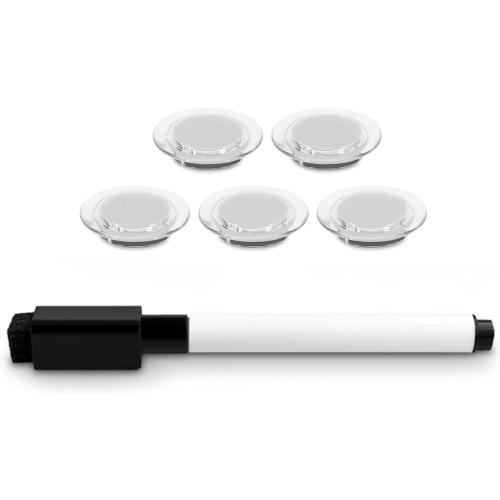 Navaris Magnetic Dry Erase Board - 24 x 36 inches Decorative White Board for Wall with Printed Design, Includes 5 Magnets and Marker - Industrial