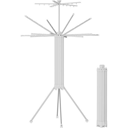 JOOM 4 Legs Double Layer Clothes Drying Rack, Garment Rack Portable and Foldable Space Saving Laundry Drying Rack - Drying Rack Clothing Floor Folding Balcony Bedroom Household Aluminum