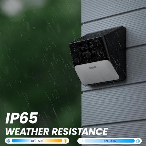 Cinnado Outdoor Camera Wireless-2.4G 2K Solar Wall Light Cameras for Home Security with AI Motion Detection, Waterproof,Motion Activated Light, Siren Cloud/SD Storage, Compatible with Alexa,S2