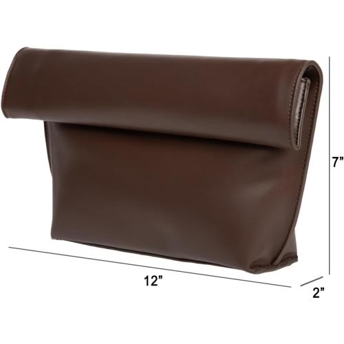 JNB Faux Leather Oversize Foldover Clutch
