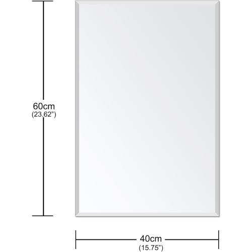 Frameless Bathroom Mirror for Wall, Rectangle Beveled Edge Mirror for Over Sink, Tempered Glass, Shatterproof, Hangs Horizontally or Vertically for Living Room, Entryway, Restroom, 24 x 16