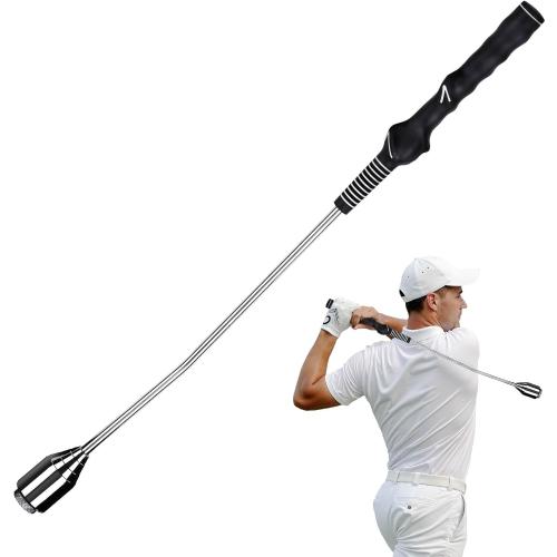 PodiuMax Golf Swing Trainer, Golf Grip Trainer for Tempo & Path, 2 Weights for Iron & Wood Hitting Chipping, Non-Slip Right Hand Ergonomic Swing Training Aid Golfers & Men & Beginners