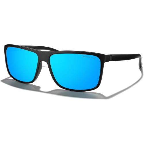 MERRY'S Rectangular Polarized Sports Sunglasses for Men Women Cycling Driving Fishing UV400 Protection S8225