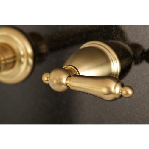 Kingston Brass KS7127AL 8-Inch Center Wall Mount Bathroom Faucet, Brushed Brass