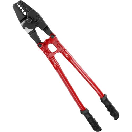 QWORK Hand Swager Crimper 24 Inch - Wire Rope Crimping Tool, 5 Cavity 1/16 3/32 1/8 5/32 3/16 Swaging Tool