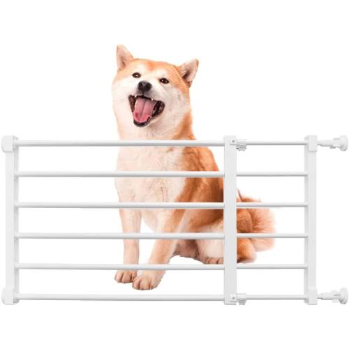 Short Dog Gate Expandable Dog Gate 22-39.37 to Step Over,Pressure Mount Small Pet Gate,Low Pet Gate-Adjustable,Puppy Gate Indoor for Doorway,Stairs (White, M(14.17'H))