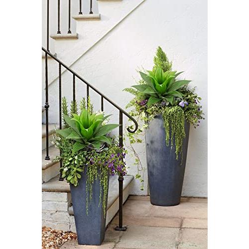 Artificial Agave Succulent Plants, 18 Inch Faux Succulents Stems Fake Plant for Home Office Garden Yard Indoor Outdoor Decor, 2 Pack